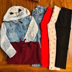 Baby Girl Size 4T Cat & Jack Clothes / Jeans, Coat, Leggings and Top